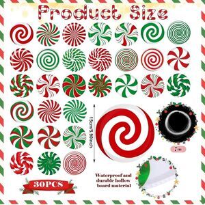 30 PCs 6” Diameter Ball Shape Christmas Candy Decoration Ornaments  Festival Dec